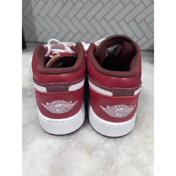 Nike Air Jordan 1 Low GS PB&J Peanut Butter Jelly HF3202-200 5Y Burgundy White - Picture 2 of 15